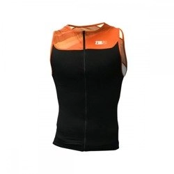 ZEROD Koszulka triathlonowa START TRISINGLET czarno-pomarańczowa