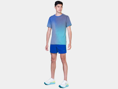 RONHILL Koszulka biegowa męska TECH GOLDEN HOUR TEE dark navy/laguna merge