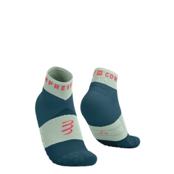 COMPRESSPORT Skarpetki do biegania ULTRA TRAIL LOW SOCKS V2.0 stargazer/aqua/fluo red