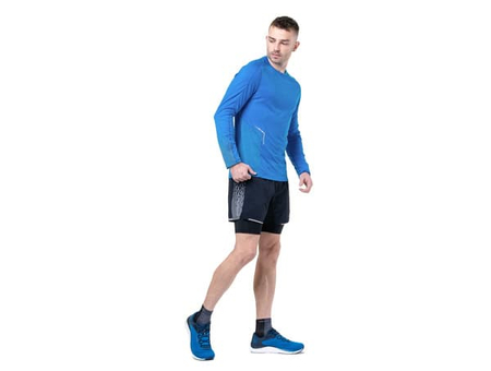 RONHILL Koszulka do biegania męska z długim rękawem TECH REFLECT L/S TEE electric blue marl/reflect