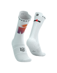 COMPRESSPORT Skarpetki rowerowe PRORACING SOCKS V4 BIKE IRONMAN 2025 white/sunset