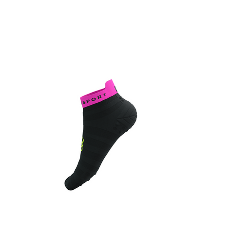 COMPRESSPORT Skarpetki do biegania PRORACING SOCKS V4 ULTRALIGHT RUN LOW black/safe yellow/neo pink