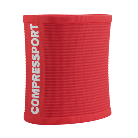 COMPRESSPORT Frotka na nadgarstek SWEATBAND 3D.DOTS fluo red/white