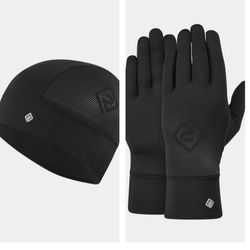 RONHILL Zestaw czapka biegowa + rękawiczki biegowe BEANIE AND GLOVE SET all black