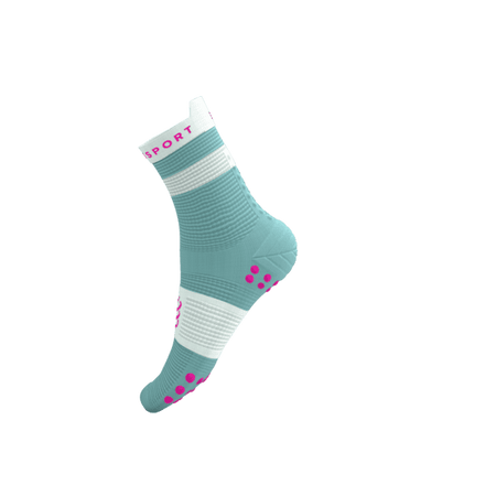 COMPRESSPORT Skarpetki do biegania wysokie PRORACING SOCKS V4 RUN HIGH ether/neon pink