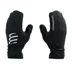 COMPRESSPORT Wodoodporne rękawice biegowe HURRICANE WATERPROOF MITTENS black