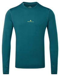 RONHILL Bluza biegowa męska TECH WINTER CREW deep teal/acid