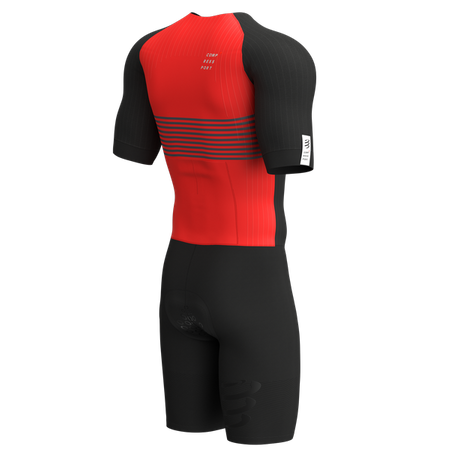 COMPRESSPORT Strój triathlonowy męski AERO SS TRISUIT black/red