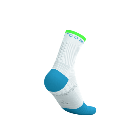 COMPRESSPORT Skarpetki do biegania PRO MARATHON SOCKS V2.0 white/norse blue/neon green