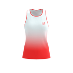 COMPRESSPORT Koszulka biegowa damska PERFORMANCE SINGLET fluo red/white