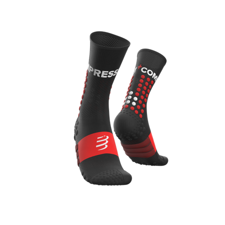 COMPRESSPORT Skarpetki do biegania ULTRA TRAIL SOCKS czarno-czerwone