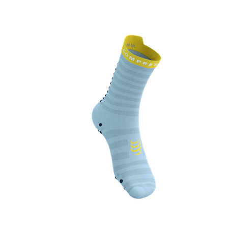 COMPRESSPORT Skarpetki do biegania PRORACING SOCKS V4 ULTRALIGHT RUN HIGH cashmere blue/maize