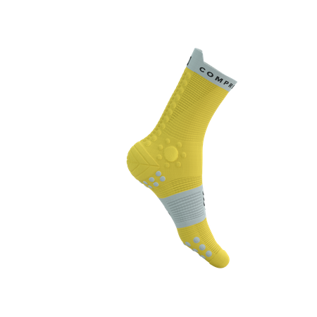 COMPRESSPORT Skarpetki do biegania trailowe PRORACING SOCKS V4 TRAIL maize/dawn blue