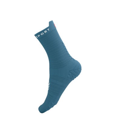 COMPRESSPORT Skarpetki do biegania wysokie PRORACING SOCKS V4 RUN HIGH niagara blue/white