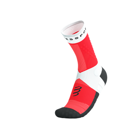 COMPRESSPORT Skarpetki do biegania ULTRA TRAIL SOCKS V2.0 white/fluo red