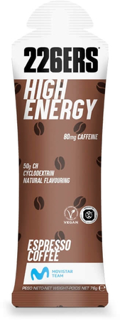 226ERS Żel energetyczny z kofeiną HIGH ENERGY GEL 80 mg kofeiny 76 g espresso