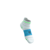 COMPRESSPORT Skarpetki do biegania PRORACING SOCKS V4 ULTRALIGHT RUN LOW white/norse blue/neon green