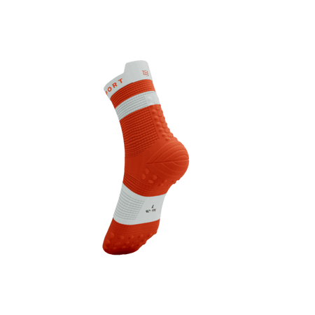 COMPRESSPORT Skarpetki do biegania wysokie PRORACING SOCKS V4 RUN HIGH tigerlily/white