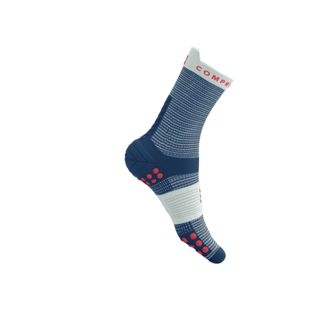 COMPRESSPORT Skarpetki do biegania wysokie PRORACING SOCKS V4 RUN HIGH blues/sugar