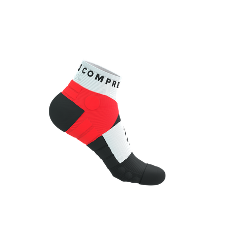 COMPRESSPORT Skarpetki do biegania ULTRA TRAIL LOW SOCKS V2.0 fluo red/white