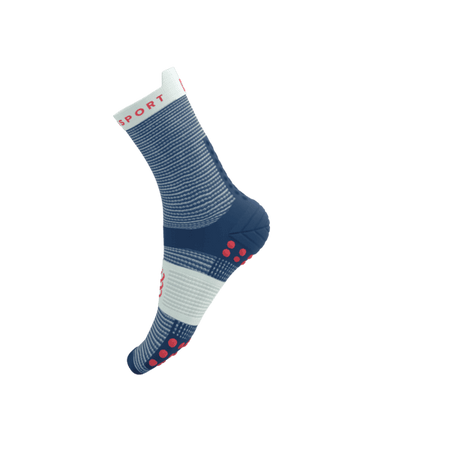 COMPRESSPORT Skarpetki do biegania wysokie PRORACING SOCKS V4 RUN HIGH blues/sugar