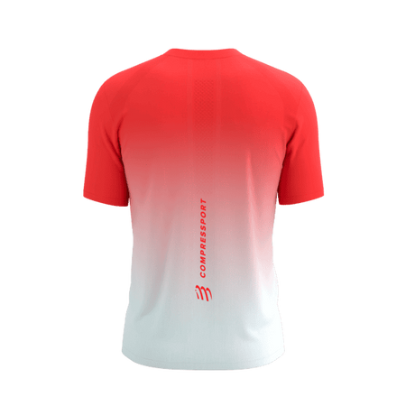 COMPRESSPORT Koszulka biegowa PERFORMANCE SS T-SHIRT fluo red/white