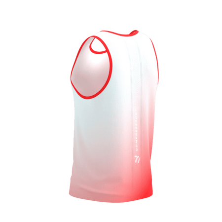COMPRESSPORT Koszulka biegowa PERFORMANCE SINGLET fluo red/white