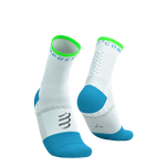 COMPRESSPORT Skarpetki do biegania PRO MARATHON SOCKS V2.0 white/norse blue/neon green