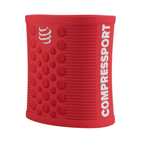 COMPRESSPORT Frotka na nadgarstek SWEATBAND 3D.DOTS fluo red/white