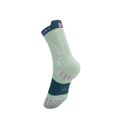COMPRESSPORT Skarpetki do biegania trailowe PRORACING SOCKS V4 TRAIL aqua/stargazer/cyclamen