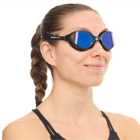 BUDDYSWIM Okulary do pływania OZEANX black/blue mirror