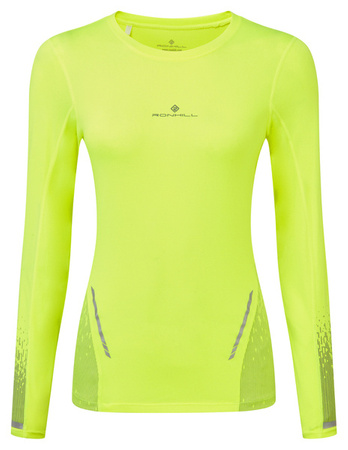 RONHILL Koszulka do biegania damska z długim rękawem TECH REFLECT L/S TEE fluo yellow/reflect