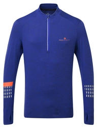 RONHILL Bluza biegowa męska AFTERHOURS 1/2 ZIP cobalt/flame