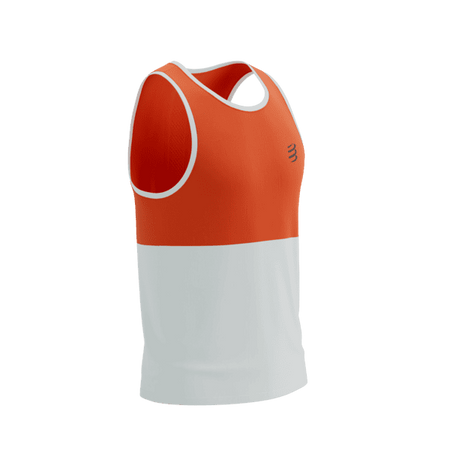 COMPRESSPORT Koszulka biegowa PERFORMANCE SINGLET tigerlily/star white