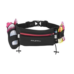 FITLETIC Pas biegowy z bidonem HYDRATION BELT FULLY LOADED 350 ml black/pink