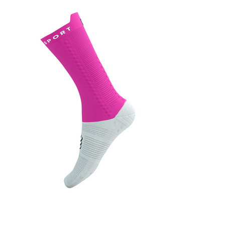 COMPRESSPORT Skarpetki rowerowe PRORACING SOCKS V4 BIKE white/neo pink