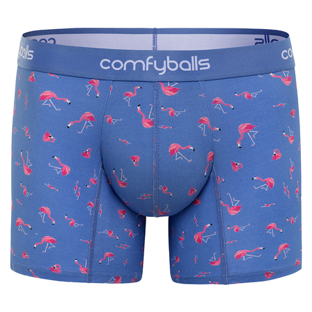 COMFYBALLS Bokserki LONG COTTON blue flamingo