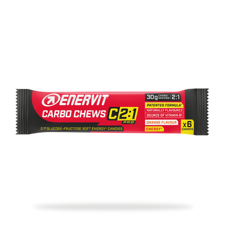 ENERVIT Żelki energetyczne CARBO CHEWS C2:1 PRO pomarańczowe