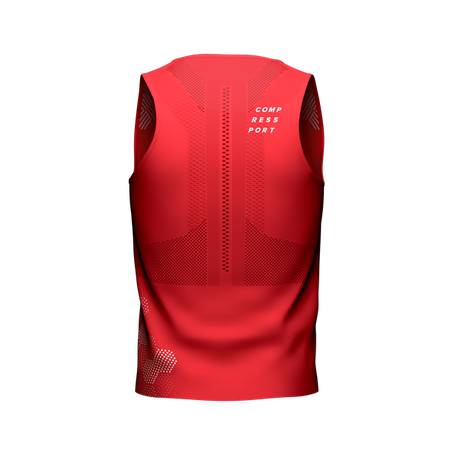 COMPRESSPORT Koszulka biegowa PRO RACING SINGLET czerwona