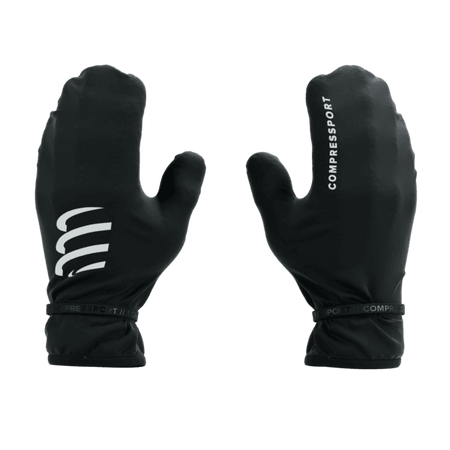 COMPRESSPORT Wodoodporne rękawice biegowe HURRICANE WATERPROOF MITTENS black