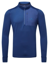 RONHILL Bluza biegowa męska TECH WINTER 1/2 ZIP ocean/electric blue