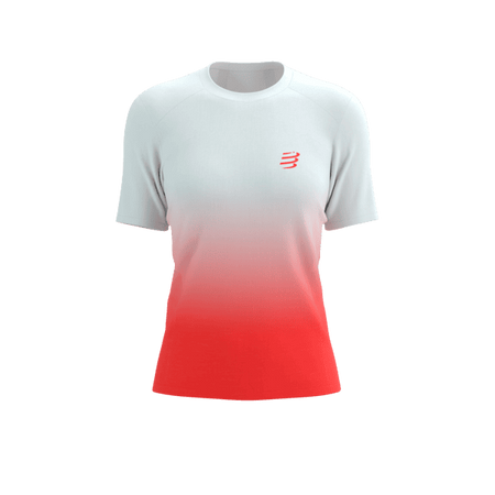 COMPRESSPORT Koszulka biegowa damska PERFORMANCE SS T-SHIRT fluo red/white