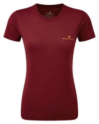 RONHILL Koszulka biegowa damska CORE S/S TEE bordowa