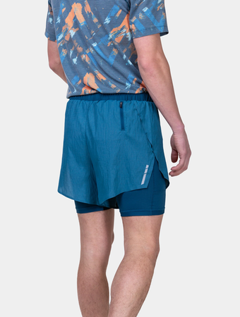 RONHILL Spodenki do biegania męskie TECH RACE TWIN SHORT legion/fluo orange