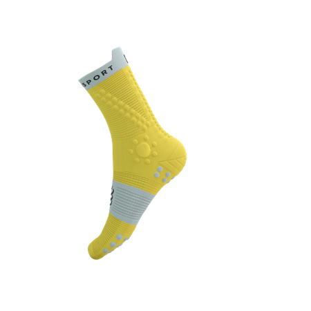 COMPRESSPORT Skarpetki do biegania trailowe PRORACING SOCKS V4 TRAIL maize/dawn blue