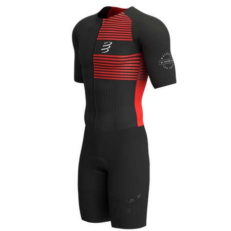 COMPRESSPORT Strój triathlonowy męski AERO SS TRISUIT black/red