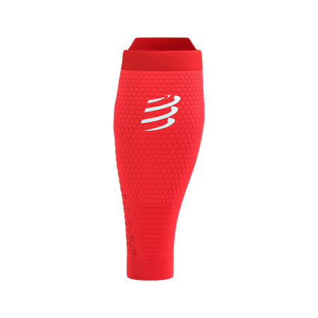 COMPRESSPORT Opaski kompresyjne na łydki R2V3 fluo red/white reflect