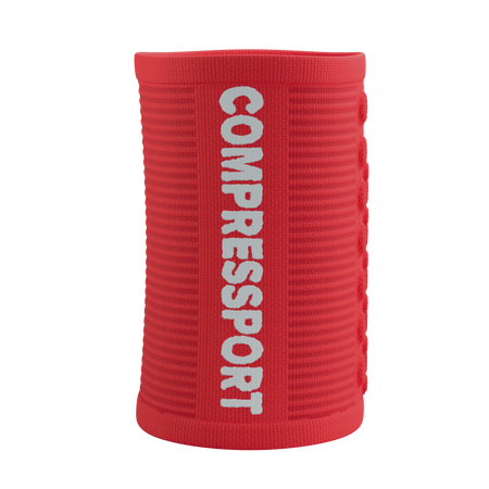 COMPRESSPORT Frotka na nadgarstek SWEATBAND 3D.DOTS fluo red/white