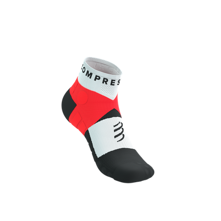 COMPRESSPORT Skarpetki do biegania ULTRA TRAIL LOW SOCKS V2.0 fluo red/white