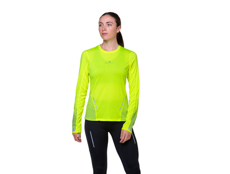 RONHILL Koszulka do biegania damska z długim rękawem TECH REFLECT L/S TEE fluo yellow/reflect